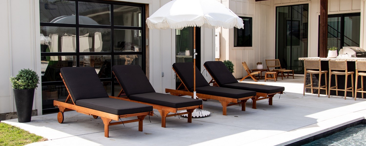 Newport Chaise Lounge Chair With Side Tables- PAT7022X - Outdoor
